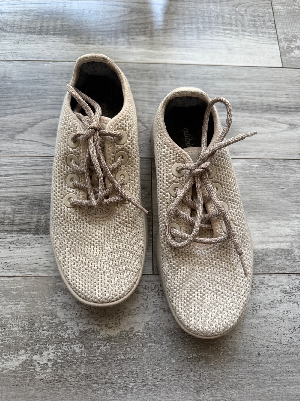 allbirds Women's Knit Lace-Up Sneakers in Light Taupe